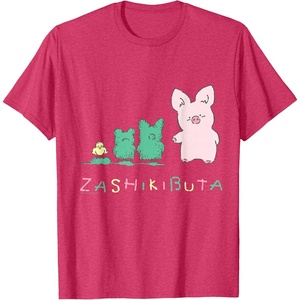 image:imageSanrio Zashikibuta Cheerful Pig Tee Shirt TShirtRed Heather