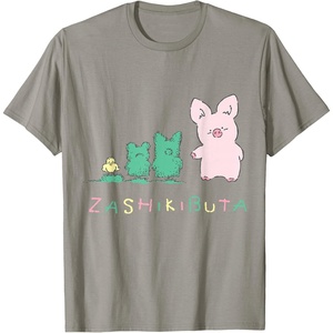 image:imageSanrio Zashikibuta Cheerful Pig Tee Shirt TShirtSlate Grey