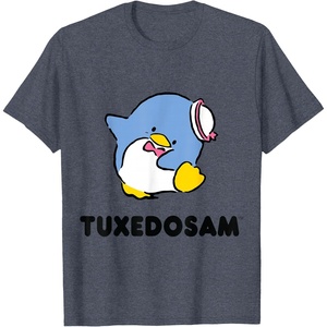 image:imageTuxedosam Character Front and Back TShirt SmallHeather Blue