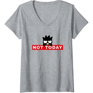image:imageWomens BadtzMaru Not Today Japan VNeck TShirtHeather Grey