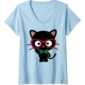image:imageWomens Chococat Smartly Dressed Up VNeck TShirtBaby Blue