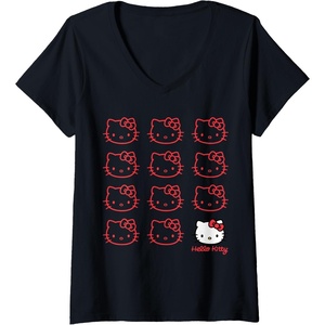 image:imageWomens Hello Kitty Real VNeck TShirt SmallBlack