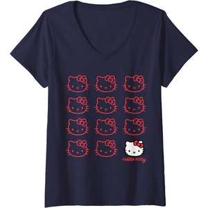 image:imageWomens Hello Kitty Real VNeck TShirt SmallNavy Blue