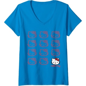 image:imageWomens Hello Kitty Real VNeck TShirt SmallSapphire Blue