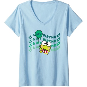 image:imageWomens Keroppi Its My Birthday VNeck TShirtBaby Blue