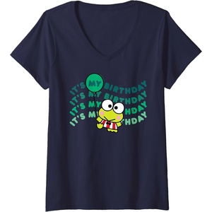 image:imageWomens Keroppi Its My Birthday VNeck TShirtNavy Blue