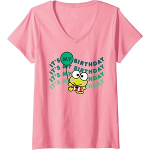 image:imageWomens Keroppi Its My Birthday VNeck TShirtPink
