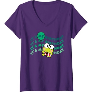 image:imageWomens Keroppi Its My Birthday VNeck TShirtPurple