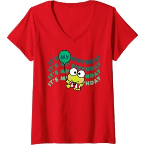 image:imageWomens Keroppi Its My Birthday VNeck TShirtRed