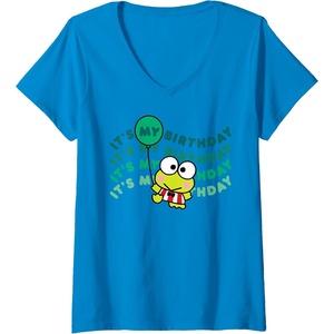 image:imageWomens Keroppi Its My Birthday VNeck TShirtSapphire Blue