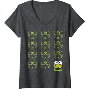image:imageWomens Keroppi Real VNeck TShirtDark Heather Grey