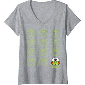 image:imageWomens Keroppi Real VNeck TShirtHeather Grey