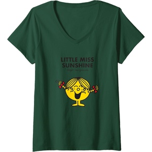 image:imageWomens Mr Men Little Miss Sunshine VNeck TShirtDark Green