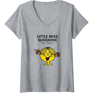 image:imageWomens Mr Men Little Miss Sunshine VNeck TShirtHeather Grey