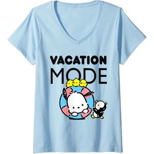 image:imageWomens Pochacco Vacation Mode VNeck TShirtBaby Blue