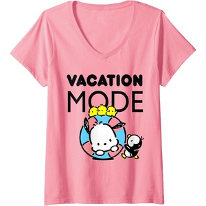 image:imageWomens Pochacco Vacation Mode VNeck TShirtPink