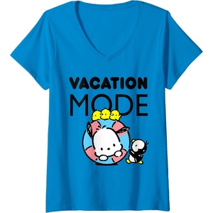 image:imageWomens Pochacco Vacation Mode VNeck TShirtSapphire Blue
