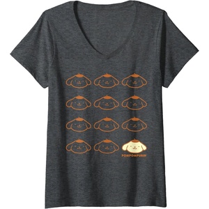 image:imageWomens Pompompurin Real VNeck TShirtDark Heather Grey