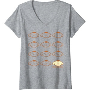 image:imageWomens Pompompurin Real VNeck TShirtHeather Grey