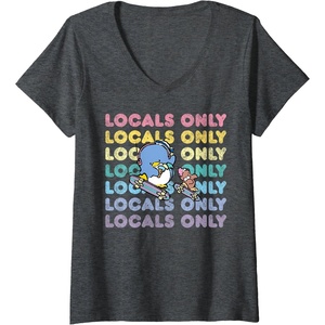 image:imageWomens Tuxedosam Local Only VNeck TShirtDark Heather Grey