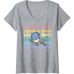 image:imageWomens Tuxedosam Local Only VNeck TShirtHeather Grey
