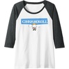 image:imageCinnamoroll Collection Streetwear Logo Raglan Baseball TeeDark Heather GreyWhite