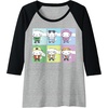 image:imageCinnamoroll Collection Streetwear Squares Raglan Baseball TeeBlackAthletic Heather