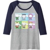 image:imageCinnamoroll Collection Streetwear Squares Raglan Baseball TeeNavy BlueAthletic Heather