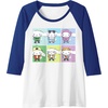 image:imageCinnamoroll Collection Streetwear Squares Raglan Baseball TeeRoyal BlueWhite