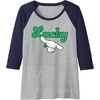 image:imageCinnamoroll Lucky Clover St Patty Day St Patricks Day Raglan Baseball TeeNavy BlueAthletic Heather