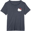 image:imageHello Kitty Front and Back Red Bow Logo Tee Shirt TShirtHeather Blue