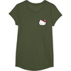 image:imageHello Kitty Front and Back Red Bow Logo Tee Shirt TShirtOlive Green