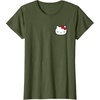image:imageHello Kitty Front and Back Red Bow Logo Tee Shirt TShirtOlive Green