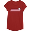 image:imageHello Kitty Nerd Glasses Retro Stripe Tee Shirt TShirtCranberry Red