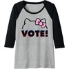 image:imageHello Kitty Vote Bow Outline Raglan Baseball TeeBlackAthletic Heather