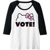 image:imageHello Kitty Vote Bow Outline Raglan Baseball TeeBlackWhite