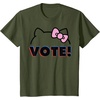 image:imageHello Kitty Vote Bow Outline TShirtOlive Green