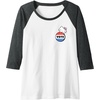 image:imageHello Kitty Vote Button Raglan Baseball TeeDark Heather GreyWhite