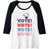 image:imageHello Kitty Vote Cheer Rally Raglan Baseball TeeBlackWhite