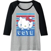 image:imageHello Kitty Vote Stripes Raglan Baseball TeeBlackAthletic Heather