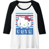 image:imageHello Kitty Vote Stripes Raglan Baseball TeeBlackWhite