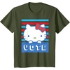 image:imageHello Kitty Vote Stripes TShirtOlive Green