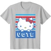 image:imageHello Kitty Vote Stripes TShirtSilver Grey
