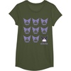 image:imageKuromi Real TShirt  Unisex Kids Adult  Black  Short Sleeve  Cotton 100  SmallOlive Green