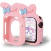 image:imageSonix x Sanrio Apple Watch Cover  Bumper Case for Apple Watch  Protective Silicone Cover  Fits 38mm40mm41mm  Hello Kitty  BlackMy Melody  Pink
