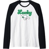 image:imageCinnamoroll Lucky Clover St Patty Day St Patricks Day Raglan Baseball TeeBlackWhite