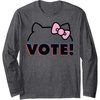 image:imageHello Kitty Vote Bow Outline Long Sleeve TShirtDark Heather Grey
