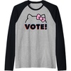 image:imageHello Kitty Vote Bow Outline Raglan Baseball TeeBlackAthletic Heather