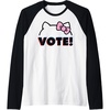 image:imageHello Kitty Vote Bow Outline Raglan Baseball TeeBlackWhite