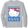 image:imageHello Kitty Vote Stripes Long Sleeve TShirtHeather Grey